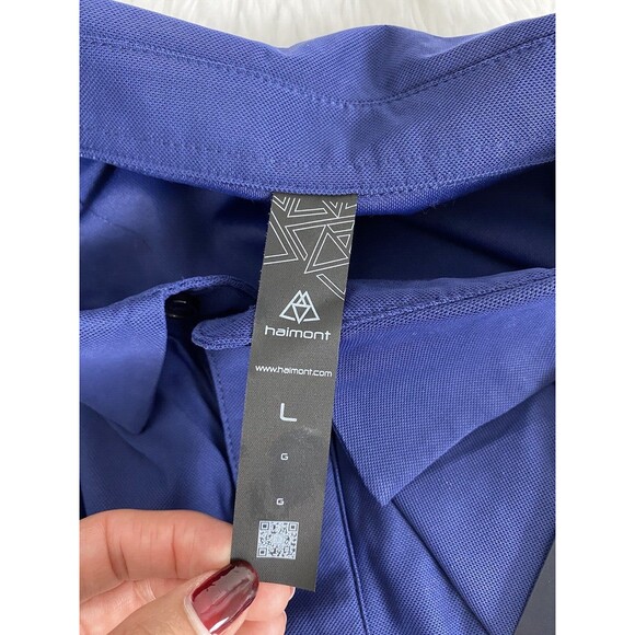 Haimont Polo Shirts Men Size L Blue Dry Fit Short Sleeve Collared Golf T-Shirts - Picture 8 of 14